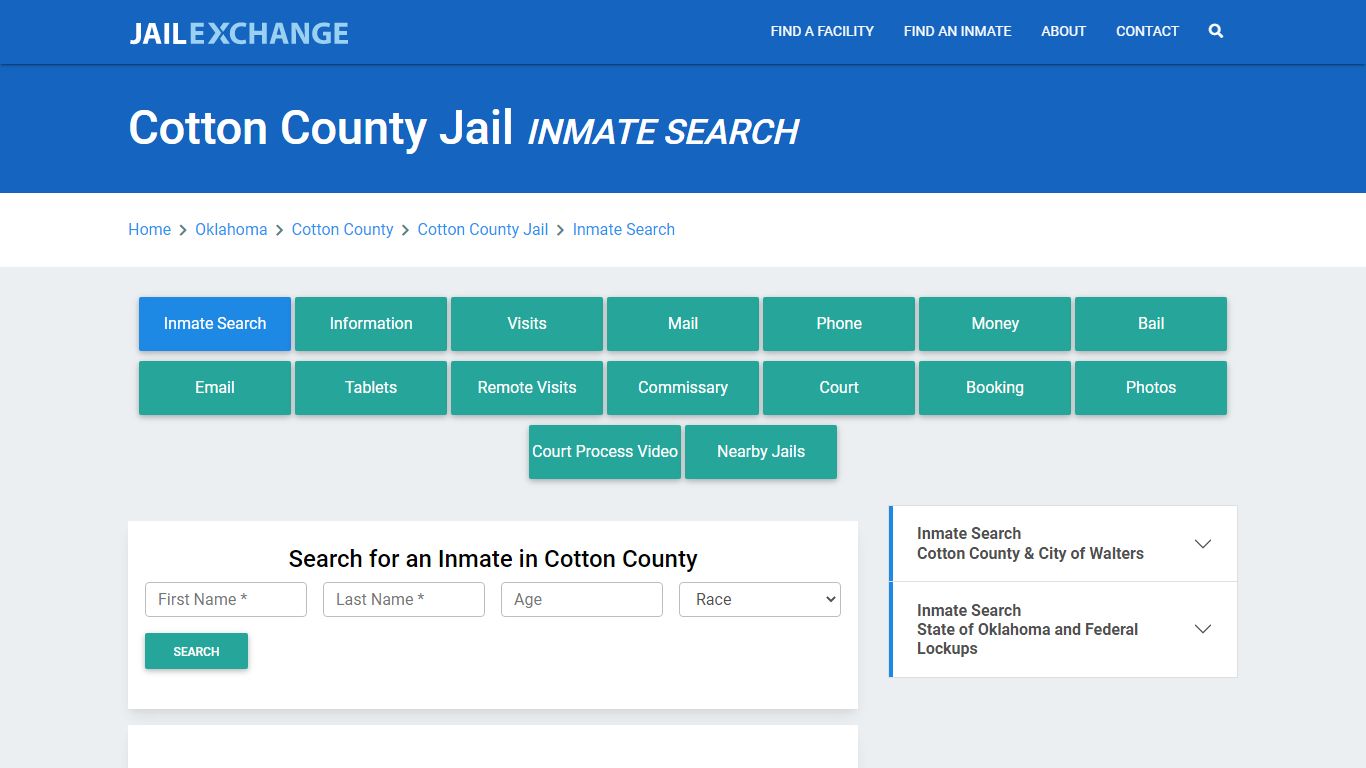 Cotton County Jail, OK Inmate Search: Roster & Mugshots