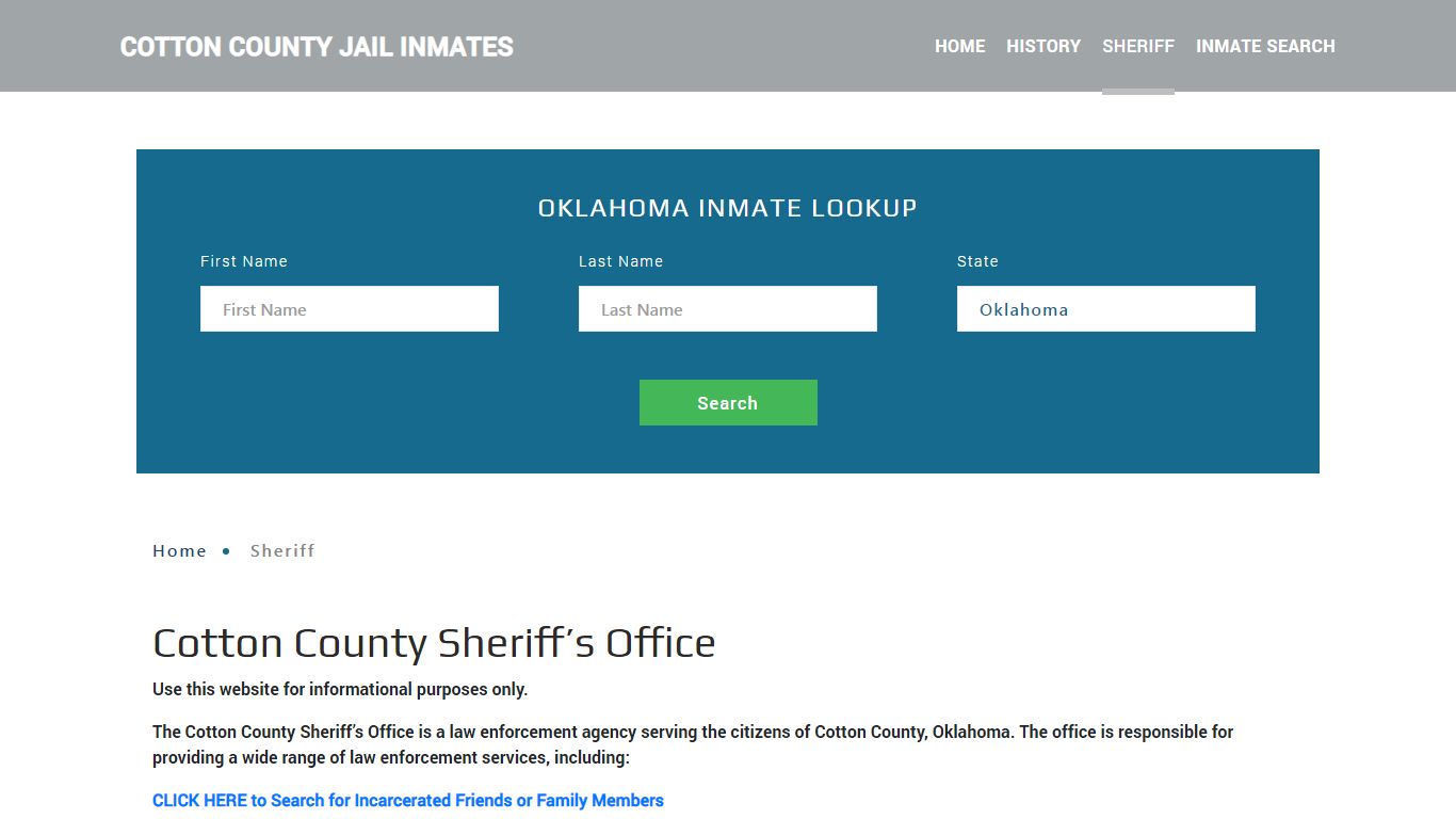 Cotton County Sheriff, OK Arrest Warrant Lookup