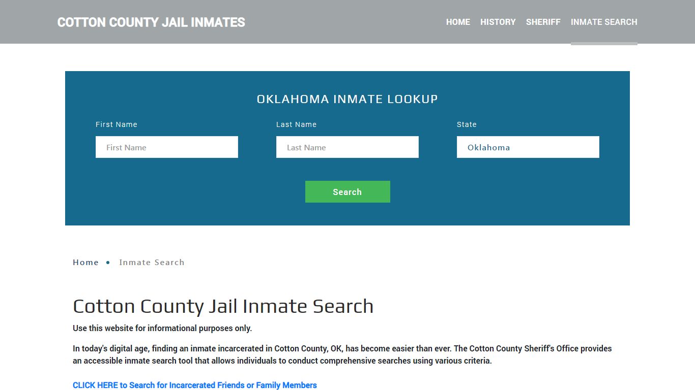 Cotton County, OK Detainee Lookup